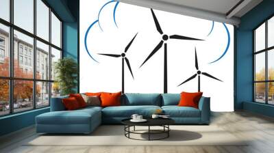 wind turbine, vector Wall mural