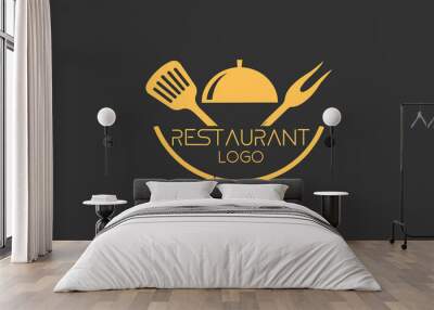 Professional food Restaurant logo design Wall mural