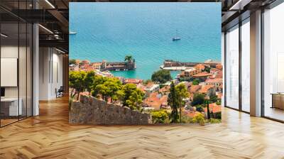 View from the top of port of Nafpaktos in Greece.
 Wall mural