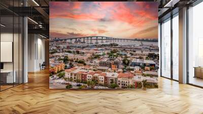 Coronado Bridge, San Diego - Shot by Drone Wall mural