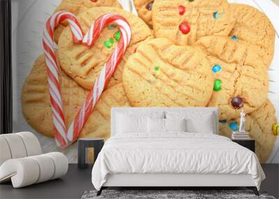 Delicious Cookies and Two Candy Canes Wall mural