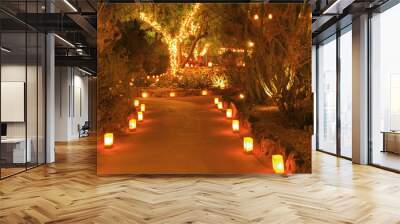 luminarias celebrate Christmas in the garden Wall mural