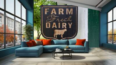  farm fresh dairy sign Wall mural