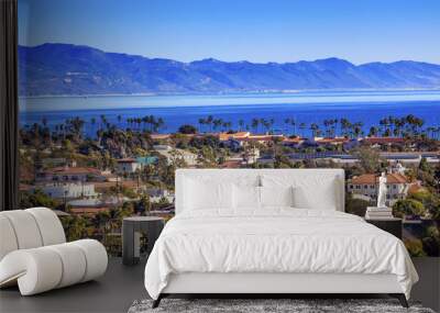 Buildings Coastline Pacific Ocean Santa Barbara California Wall mural