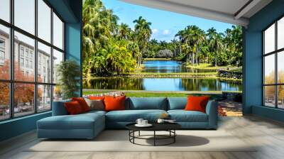 Palm Trees Reflection Fairchild Garden Coral Gables Florida Wall mural