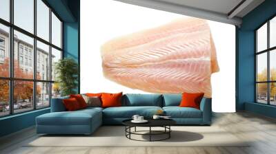 raw mild white fish isolated on white Wall mural