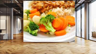 Steamed Mixed Vegetables as a Side Dish Wall mural