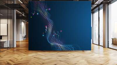 Big data network concept, internet connection, sound wave and wireless signal use business finance as abstract background image. Wall mural