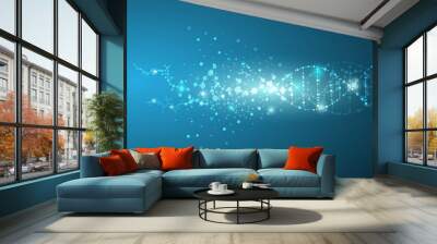 connection concept of fluorescence molecules and DNA is used in medicine and business. Wall mural