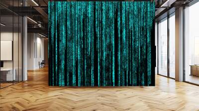 Matrix Letter code by the long blue. Wall mural