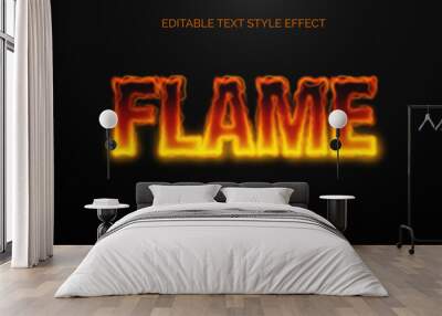 flame fire editable text style effect Wall mural