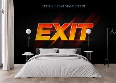 gradient red yellow editable text style effect. editable font vector file Wall mural