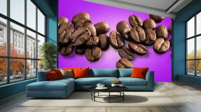 Aroma roasted Coffee Beans on the desk Wall mural