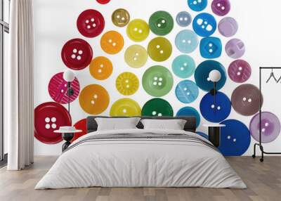 Assortment of buttons of many different colors Wall mural