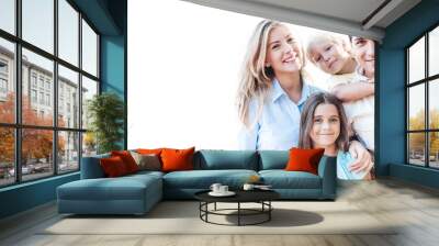 Beautiful smiling Lovely family on background Wall mural