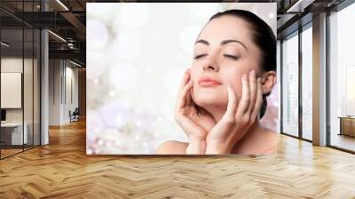 Beautiful  young woman has healthy skin Wall mural