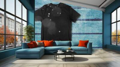 Black t-shirt isolated on  background Wall mural