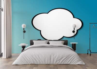 Blank Speech bubble cloud on color background Wall mural