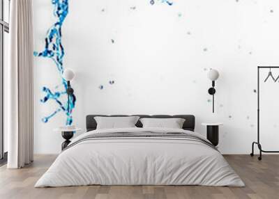 Blue splash of water with splashes and drops Wall mural