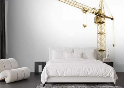 Building crane isolated on white background Wall mural