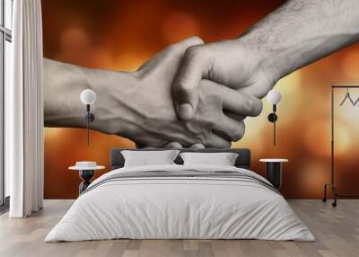 Business agreement handshake on blur background. Wall mural