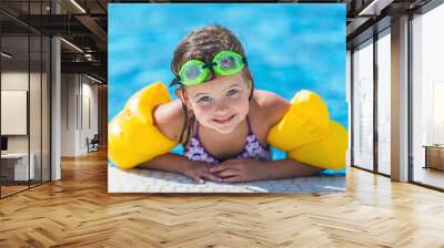 child, swimming, swimming pool. Wall mural