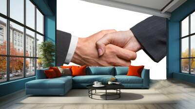 Closeup of Two Business People Shaking Hands Wall mural