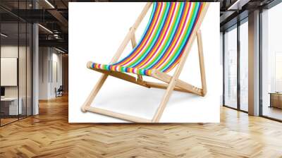 Colored fabric sun lounger with stripes Wall mural