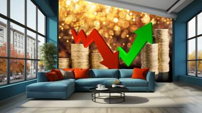 Financial depressing and growth graph stock trading on a background. Wall mural