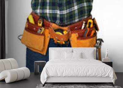 Full body view of Worker with a tool belt Wall mural