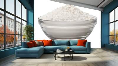 Glass bowl of White wheat flour Wall mural