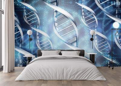 Innovative DNA technologies in science and medicine on a background Wall mural