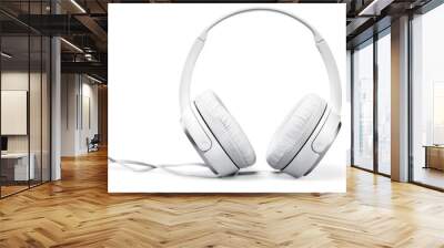 Isolated  headphones on white background Wall mural