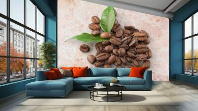 Many roasted aroma coffee beans Wall mural