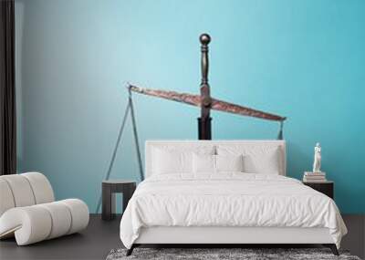 Money. Law scales and cash money on table concept photo Wall mural