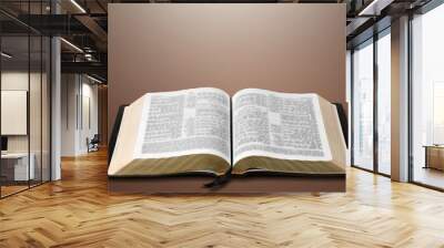 Open vintage old holy Bible book Wall mural