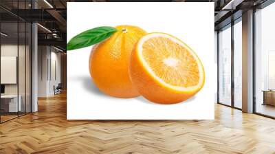 Orange fresh ripe juicy fruit with slice Wall mural