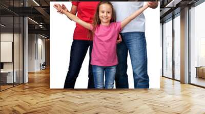 Portrait of Happy Family with Daughter Wall mural