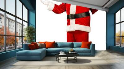 Portrait of smiling santa claus on white background Wall mural