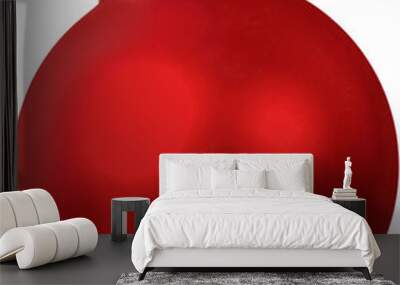 Red christmas ball isolated on white background Wall mural