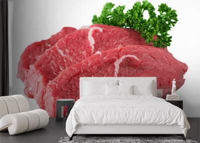 Rump steaks isolated on white background Wall mural