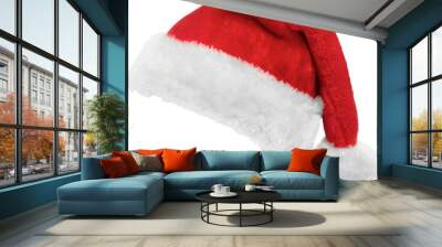 Santa Claus red hat isolated on white background Wall mural