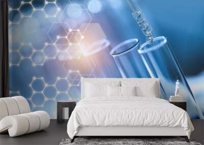 Science, Safety, Research, Technology lab tube with a pipette Wall mural