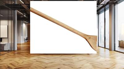 Single wooden spoon isolated on white Wall mural