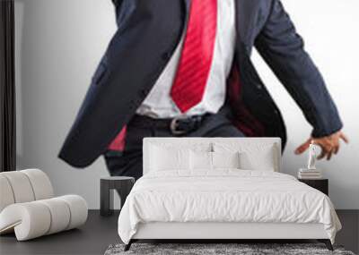 Successful businessman in a suit with a red tie Wall mural