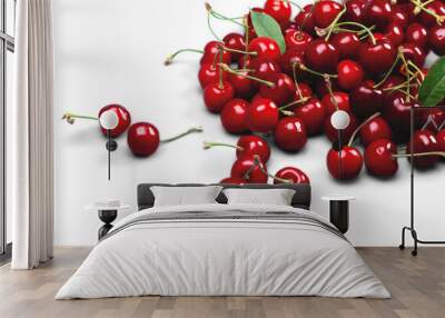 Sweet red ripe fresh cherries Wall mural