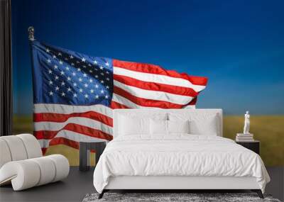 The flag of the United States of America Isolated on white background Wall mural