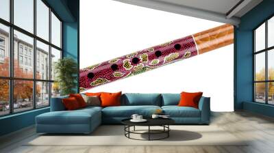 The wooden Musical Instrument flute Wall mural