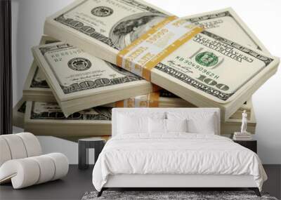 Wads of Money - Isolated Wall mural