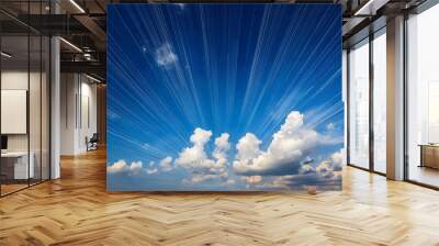 Majestic beautiful partly cloudy sky landscape Wall mural